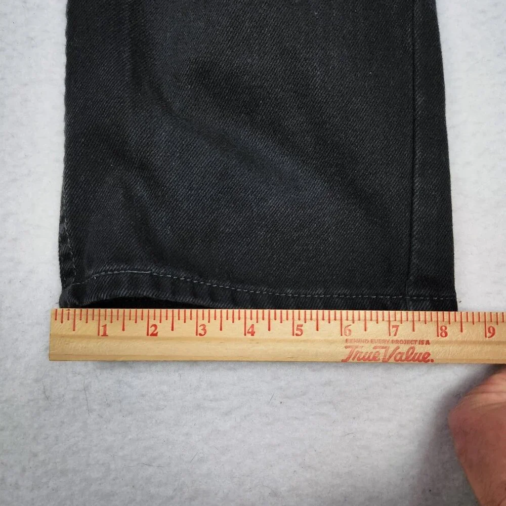 Levis Jeans Mens 40x30 Black 505 Straight Leg Denim Cotton Five Pocket Casual